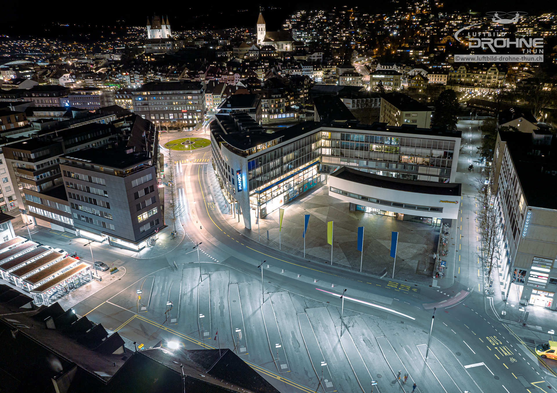 Bahnhof Schloss Thun Nacht